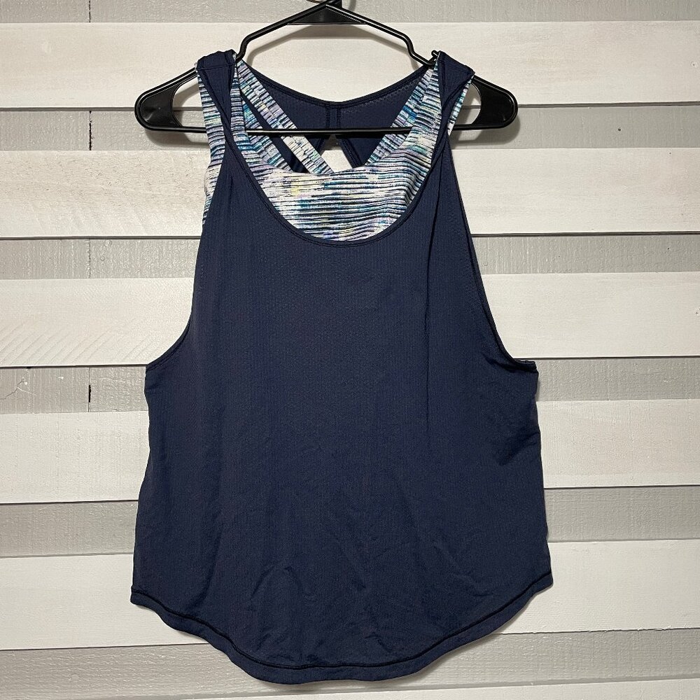 EUC Lululemon Ready & Go Tank Inkwell Blurry Belle Multi Women's 6 built in bra - Picture 5 of 10